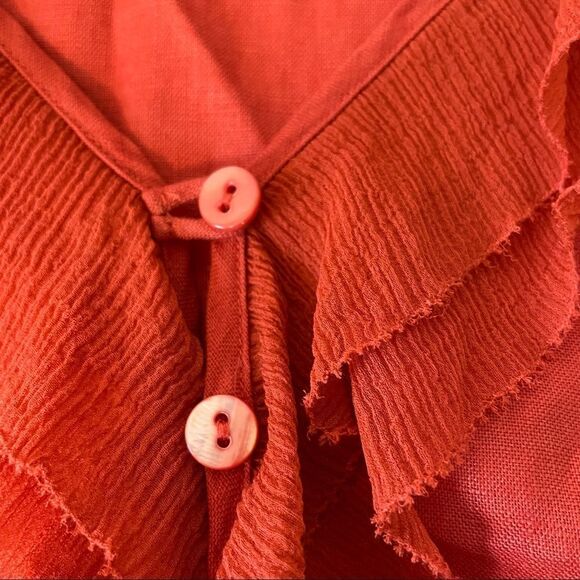 Sara I. Linen sleeveless blouse in Terra cotta L - Picture 8 of 11